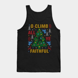 Funny Rock Climbing Ugly Christmas Sweater Party Funny Rock Climbing Tank Top